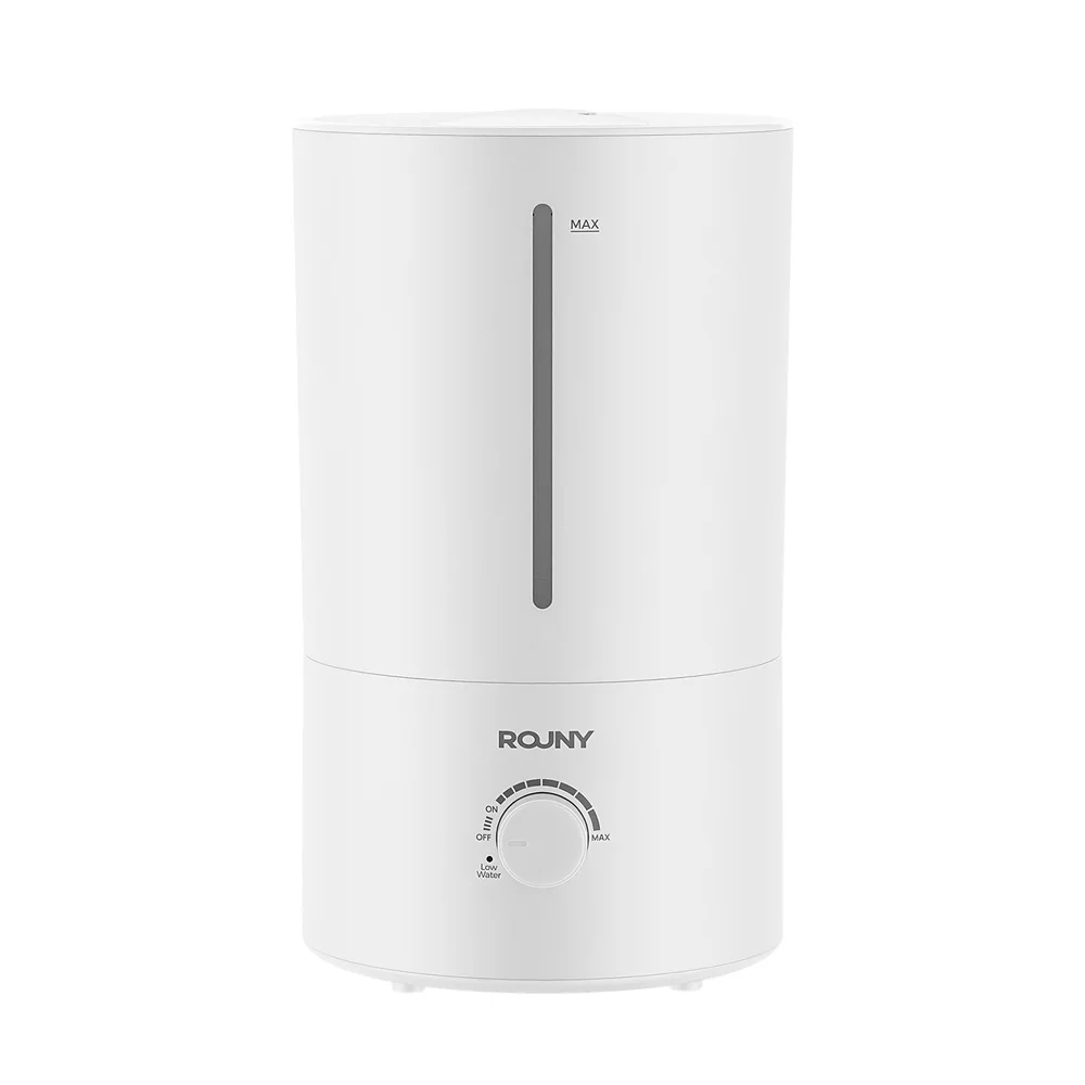 ROUNY Luftbefeuchter, 4 l Ultraschall-Luftbefeuchter mit niedrigem Wasserschutz, 360° °   Nebel, leise, BPA-frei, großes Fassungsvermögen, weiß