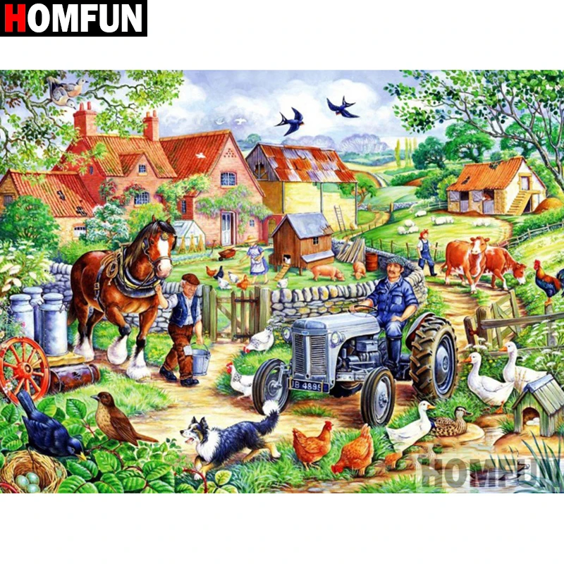 HOMFUN Full Square/Round Drill 5D DIY Diamond Painting 