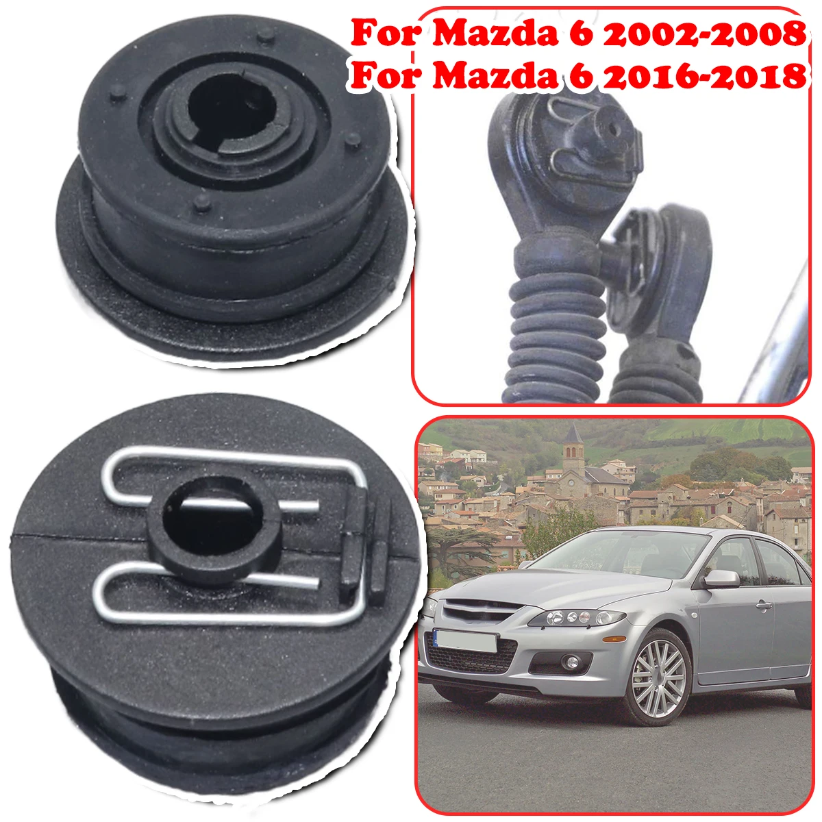 

2 шт. для Mazda 6: Втулка тяги механического рычага переключения передач, втулка поворотного шарнира селектора, втулка-втулка для устранения проблем с переключением передач, запчасти для автомобиля