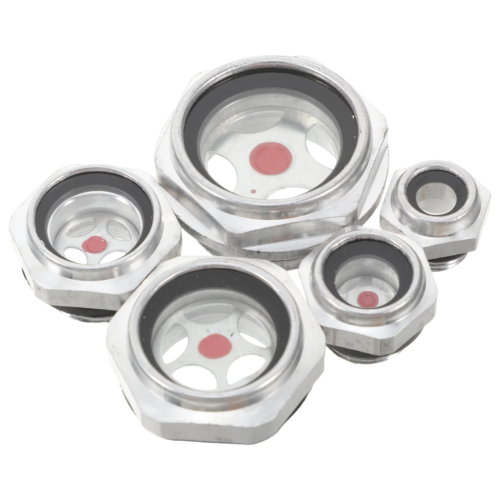 

5Pcs Oil Level Indicator Aluminum Alloy Liquid Gauge for Air Compressor Pump Tank Easy Installation