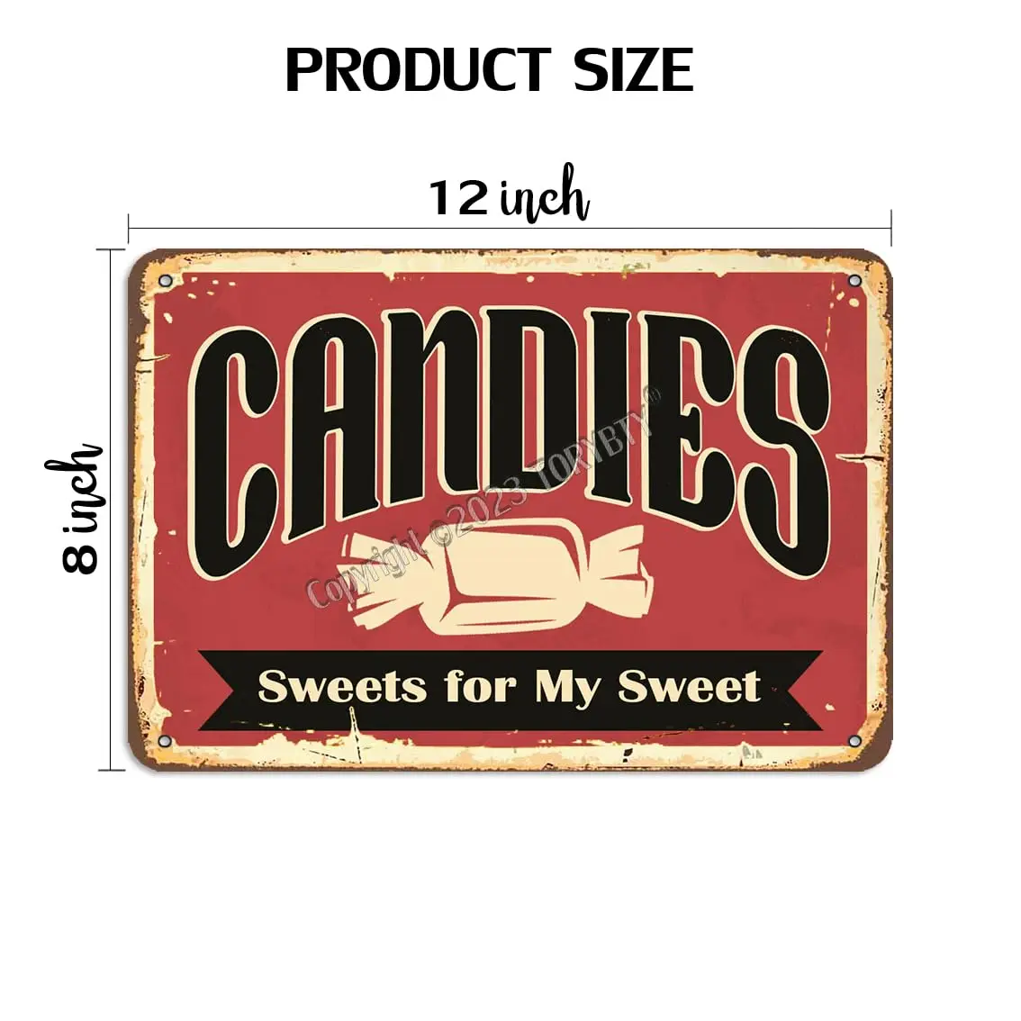 Candies Sweets For My Sweet  Retro Look Tin Decoration Crafts Sign for Home Kitchen Farmhouse Cafe Coffee Shop Snack Bar Funny W