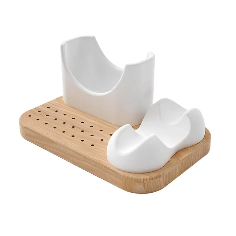 

Держатель и органайзер для насадок для маникюра MAKE-Nails, деревянная подставка на 24 отверстия с силиконовым держателем для маникюрного аппарата и шлифовальной ручки.