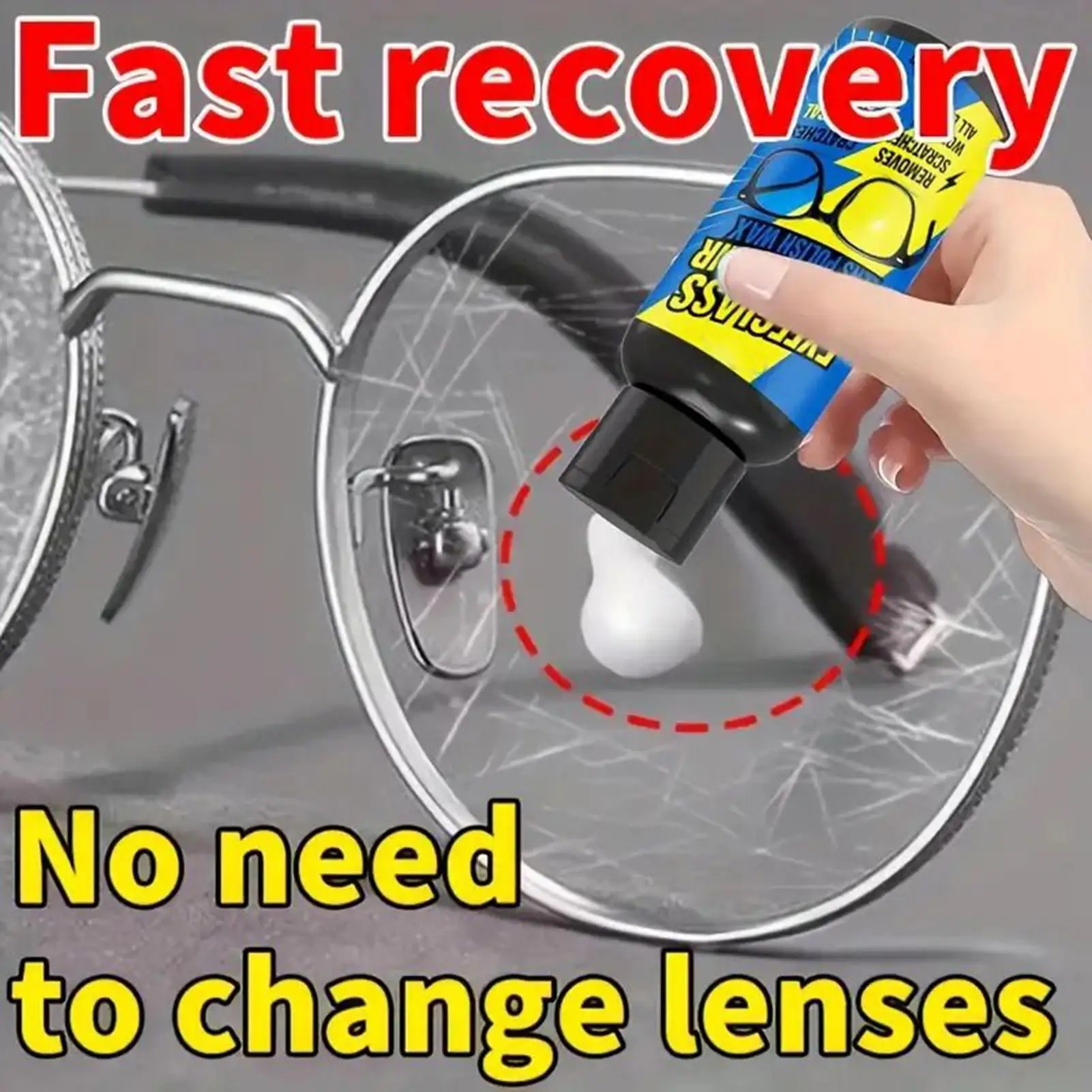 مزيل خدوش النظارات، منظف النظارات الشمسية باللون الأصفر، حل لامع، مزيل الخدوش للنظارات الشمسية وساعة السيارة