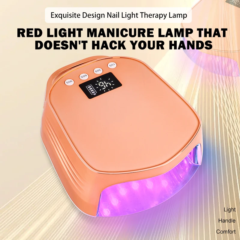 96W High Power Rechargeable UV LED Gel Polish Nail Lamp Unique Rose Color Large Space Cordless Professional Salon Manicure