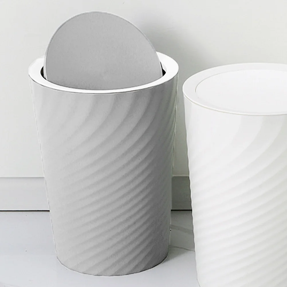 Bedroom Trash Can Threaded Trashcan Under Sink with Cover Bin Plastic Waste Kitchen