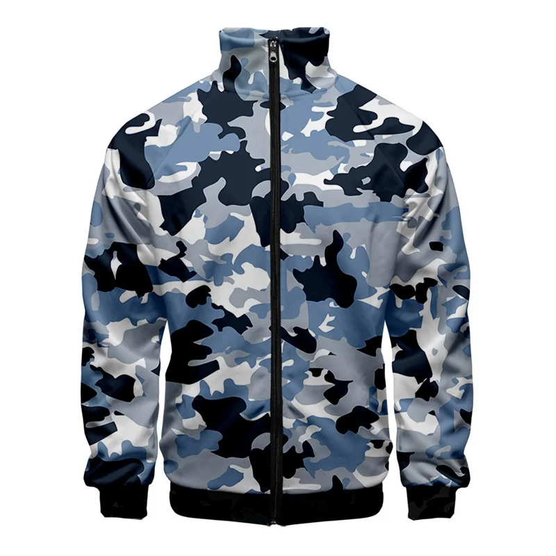 Camouflage 3d Printed Jacket For Men Cool Street Sports Fitness Oversized Coat Spring Autumn Tops Zipper Jackets Male Clothes