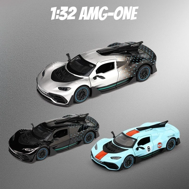 1:32 AMG ONE Sportwagen Legierung Automodell Sound und Licht Zurückziehen Kinderspielzeug Sammeln Sie Dekoration Geburtstagsgeschenk