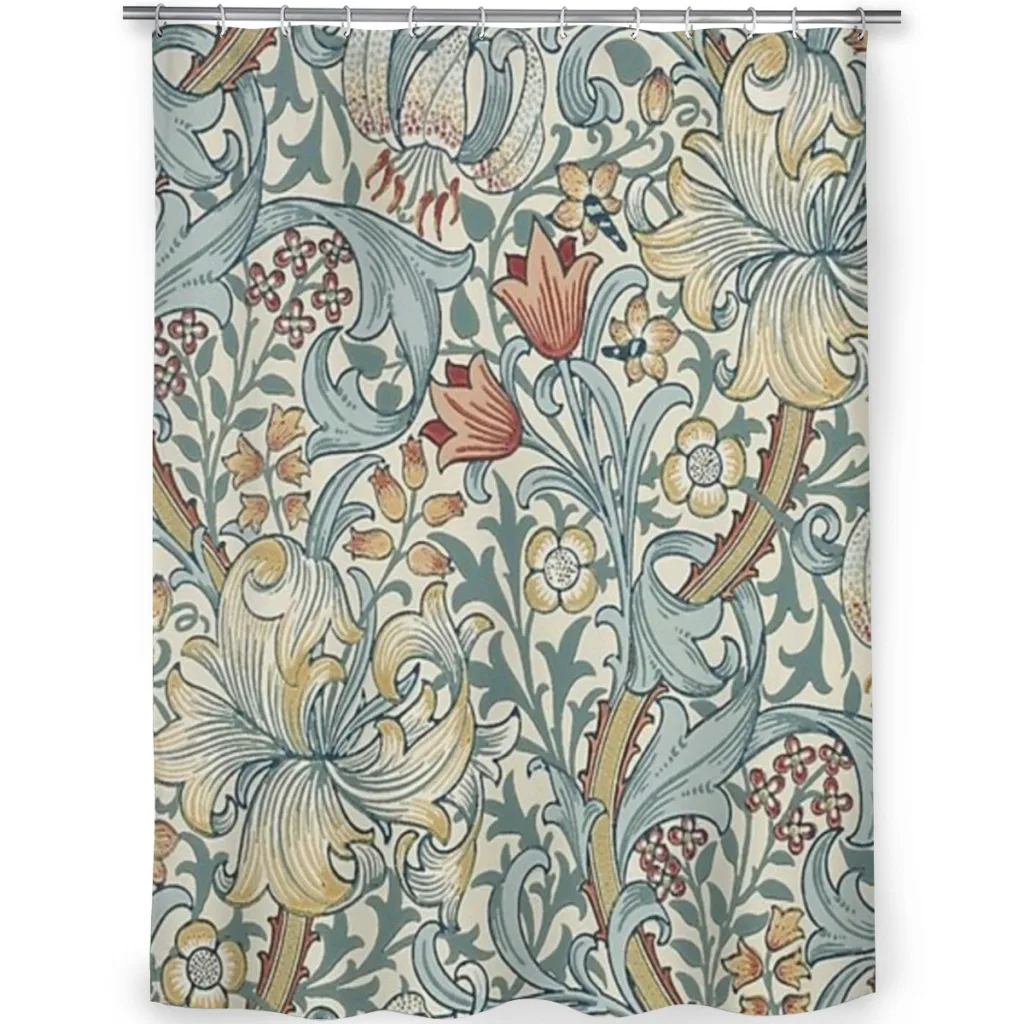 William Morris art Unique decor Modern Fabric Bathroom Shower Curtains art design Print Curtain