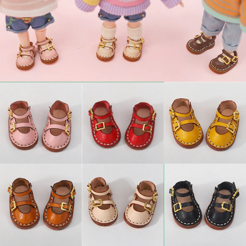 

Handmade Cowhide Shoes Ob11 Leather Shoes With Shoe Buckle Obitsu11 Accessories Suitable For P9, Cu-Poche, Ymy, Gsc,1/12 Dolls