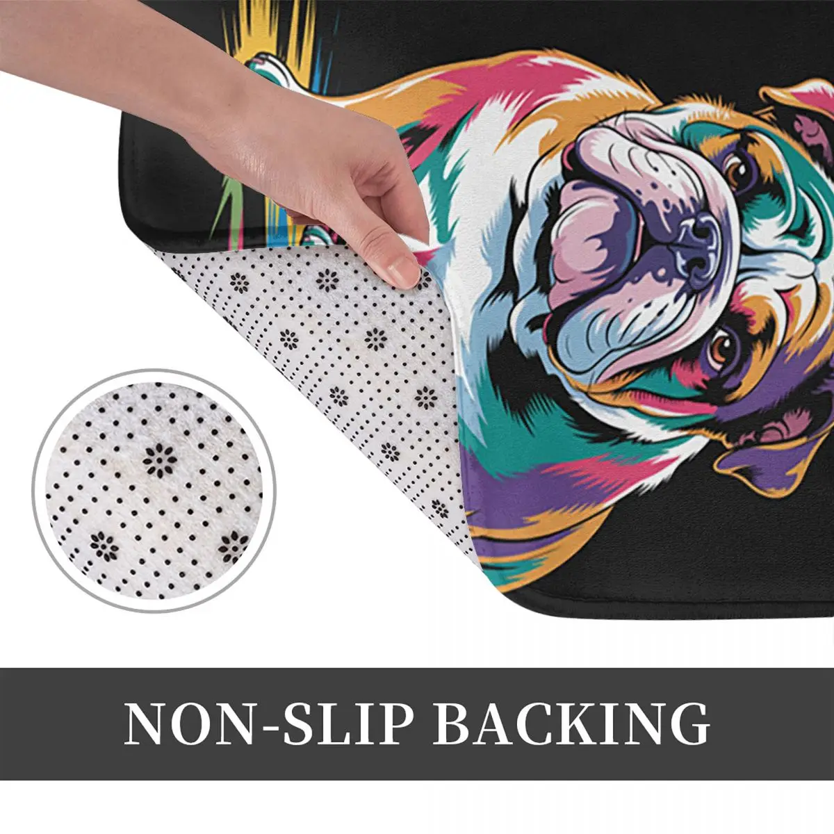 Dog Lover English Bulldog Doormat Kitchen Entrance Home Floor Mat Anti-slip Carpet Rug for Living room Footpad Mats