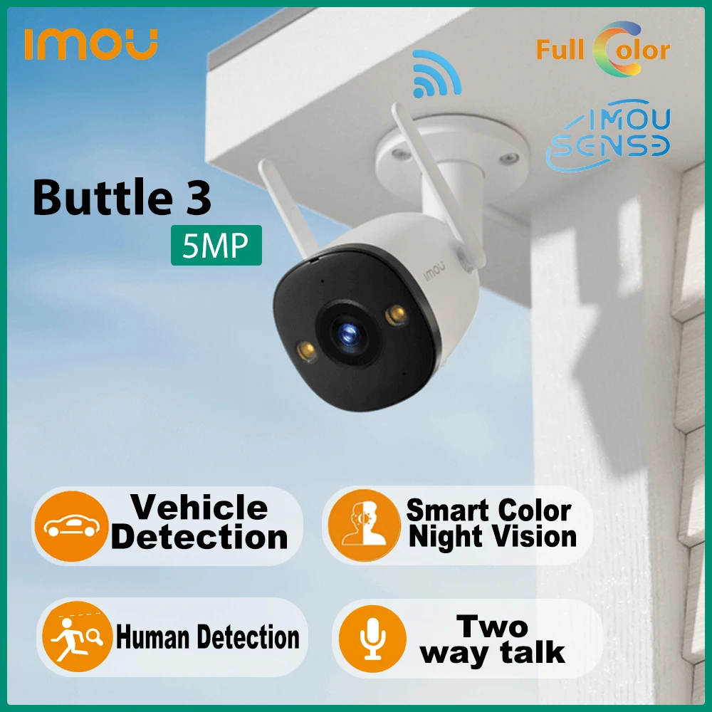 Dahua IMOU 5MP Bullet 3 IP Camera Support Weatherproof AI Human Detection Two-way talk IR30M Outdoor Wifi Surveillance camera