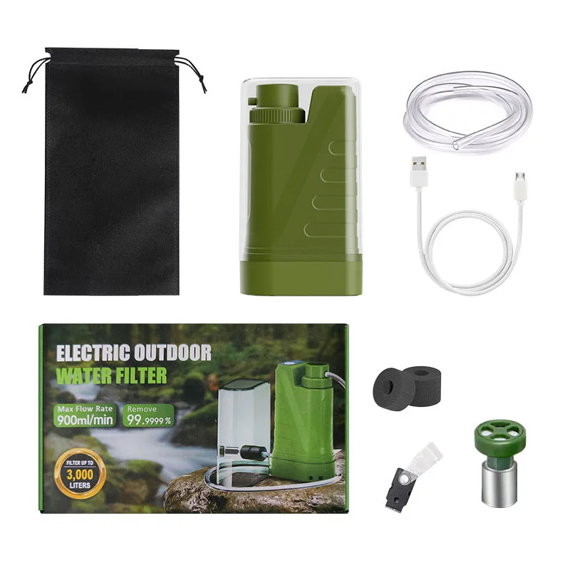 Outdoor Electric Water Filter Portable Charging Pump Water Dispenser with Hollow Fiber Ultrafiltration Membrane