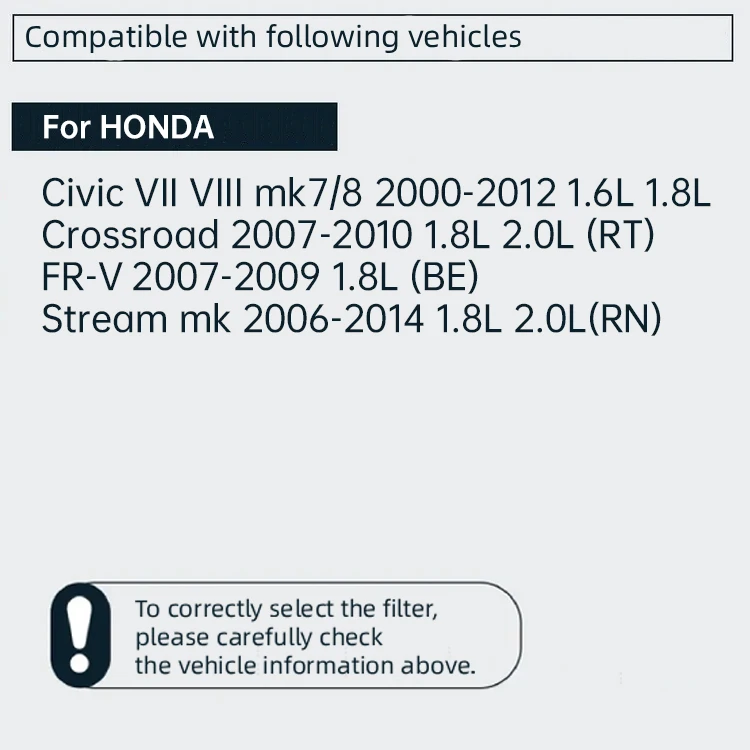 For HONDA CIVIC 8 1.6 1.8 TYPE R 2005-2012 Air Filter 17220-RNA-000 17220-RND-000 C2240 MA4260