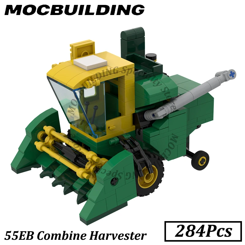 

55EB Combine Harvester Model Farm Vehicle Car MOC Building Blocks Brick Toys Construction Gift for Kids