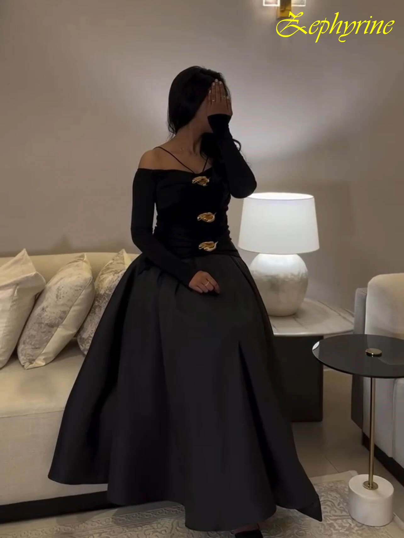 Maßgeschneidertes A-Linien-Boot-Ausschnitt, elegantes formelles Abendkleid und Temperament, hochwertige Promi-Kleider, zartes Partykleid