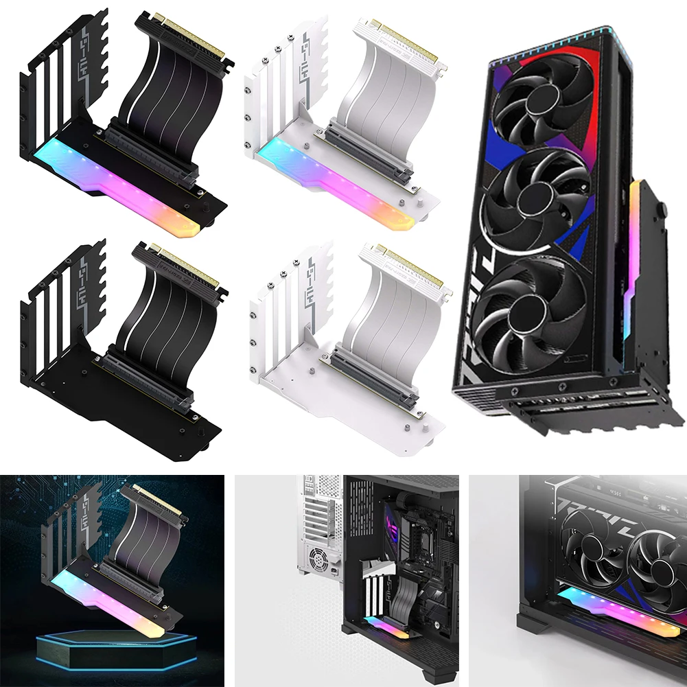 

Vertical Video Card Support Kit with 15cm PCI-E 4.0 X16 Riser Cable GPU Bracket Holder GPU Mount Graphic Card Bracket