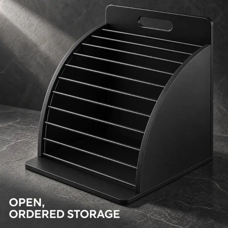 Desktop Clipboard Storage Rack with Separate Upright Sections, Holds at Least 12 Clipboards for Organized Files Folder K1KF