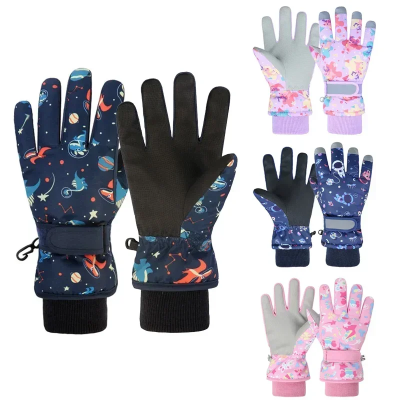 Waterproof Kids Winter Gloves Thicken Children Skiing Gloves Snowboard Riding Cycling Child Snow Gloves for Girls Boys