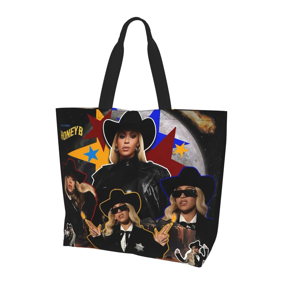 

Cowboy Carter Beyonce New Album Shopping Tote Bag Canvas Large Capacity Shoulder Bags Shopper Grocery Handbag for Women