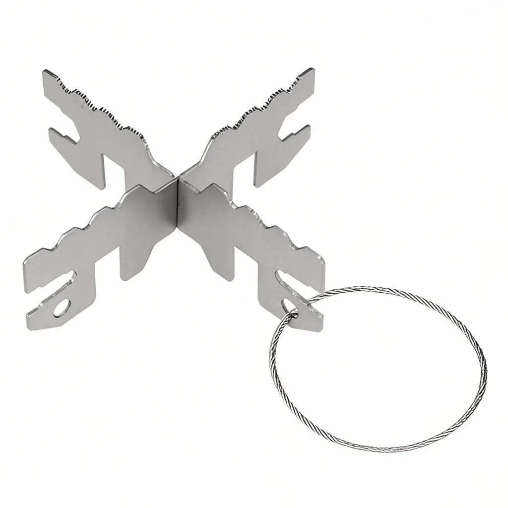 

Titanium Alcohol Stove Rack Cross Stand Outdoor Camping Stove Stand Support Rack with Upper Length 96mm Lower Length 78mm