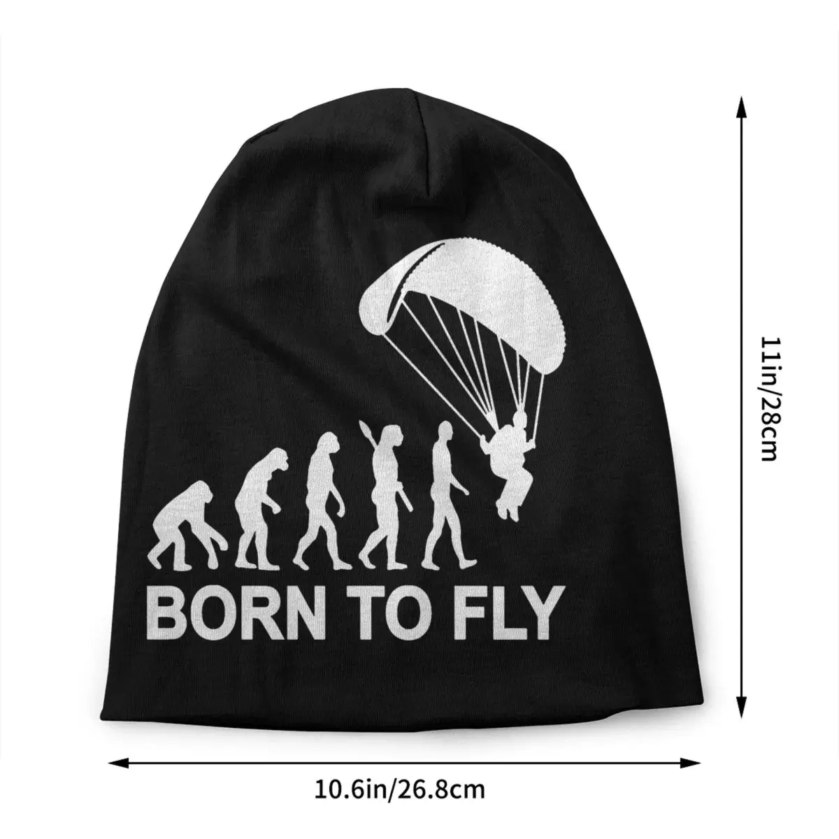 Custom Evolution Skydiving Born To Fly Bonnet Hats Fashion Knit Hat For Winter Warm Paraglider Paragliding Skullies Beanies Caps