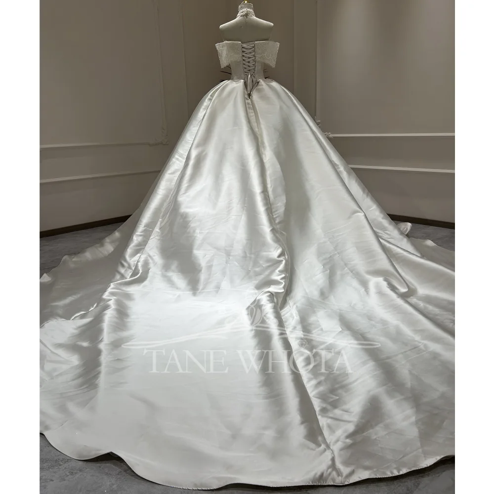 Sweetheart Off-Shoulder Lace-Up Back Embroidery Ball Gown Wedding Dress Customizable Hochzeitskleider