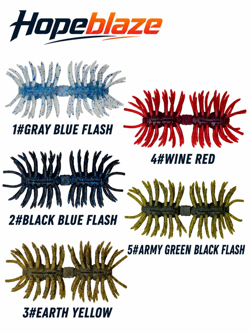 Hopeblaze Schwimmender, zusammenhängender Spinnen-Softköder, Kreaturköder für Imakatsu Kujala 110, Barsch, Hecht, Mandarinfisch, ohne Sinker, Neko Rig – Detail 6