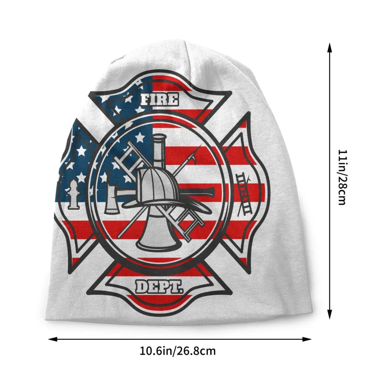 Fire Rescue Firefighter Skullies Beanies Caps Unisex Winter Warm Knit Hat Women Men Hip Hop Adult Bonnet Hats Outdoor Ski Cap