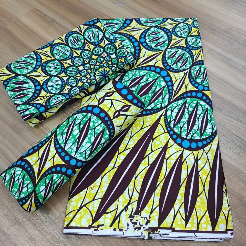 real fabric African wax high quality 100%cotton Ankara wax fabric for making dresses African style 6 yards