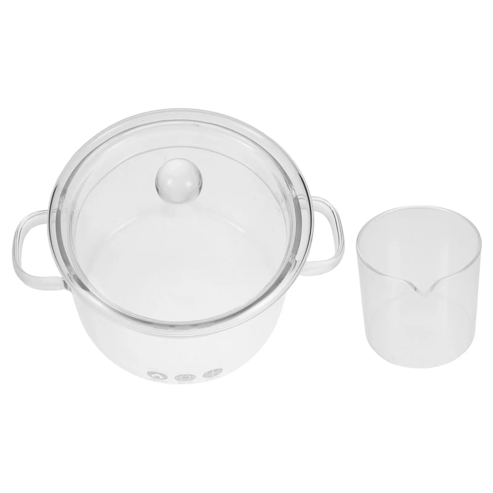 1Set Double Handle Glass Distillation Pot Transparent Hydrolat Extractor Rose Water Simmer Pot Home DIY Essential Oil Distiller