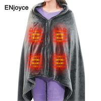 Women Heated Warm Shawl Office Ladies 2024 Winter Cold Protection Body Plush Fleece Coral Flannel Heating Blanket