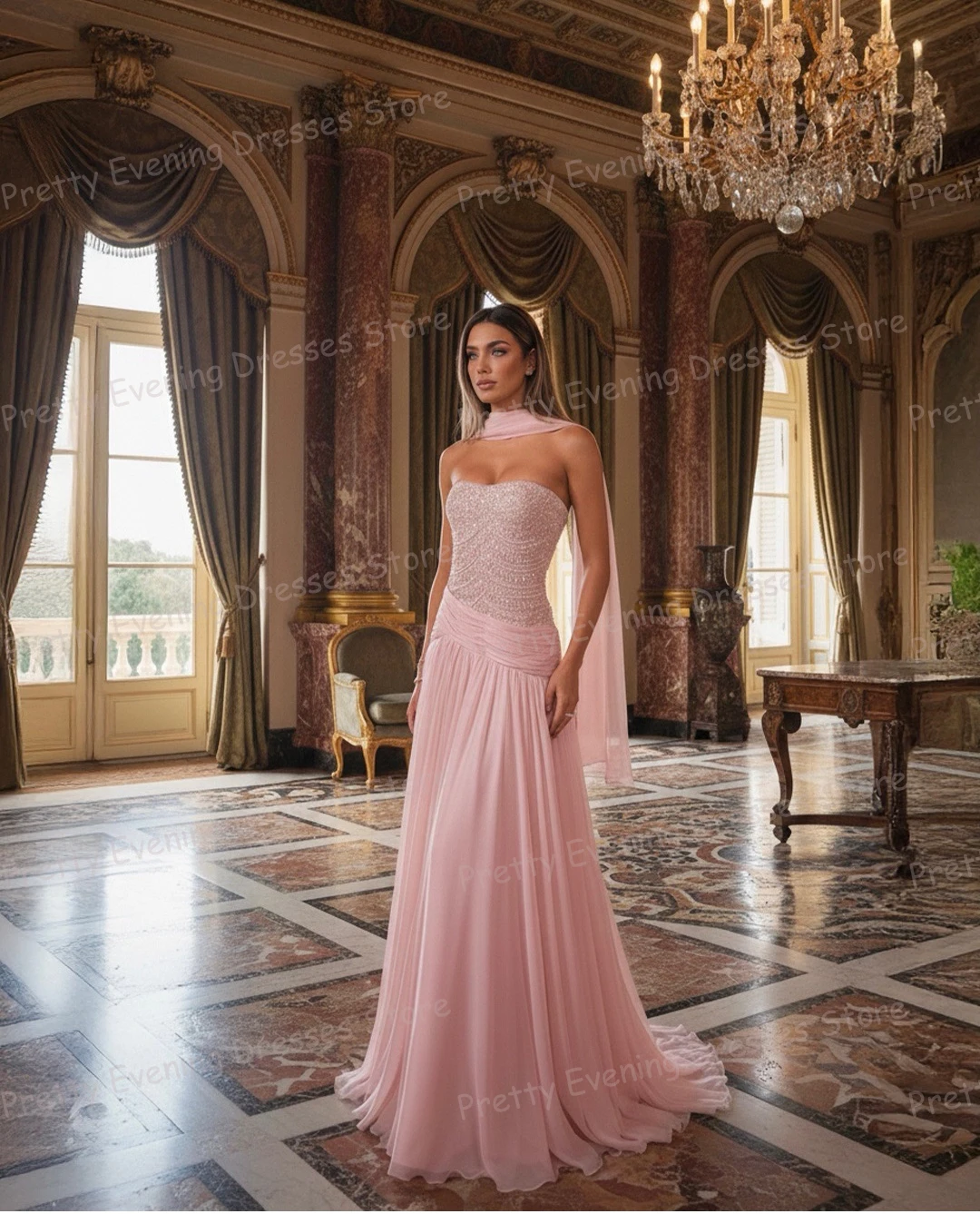 

Shiny Sweetheart Evening Dresses Woman's Mermaid Sleeveless Backless Fashion Prom Gowns Sleeveless Customized Vestidos De Novia