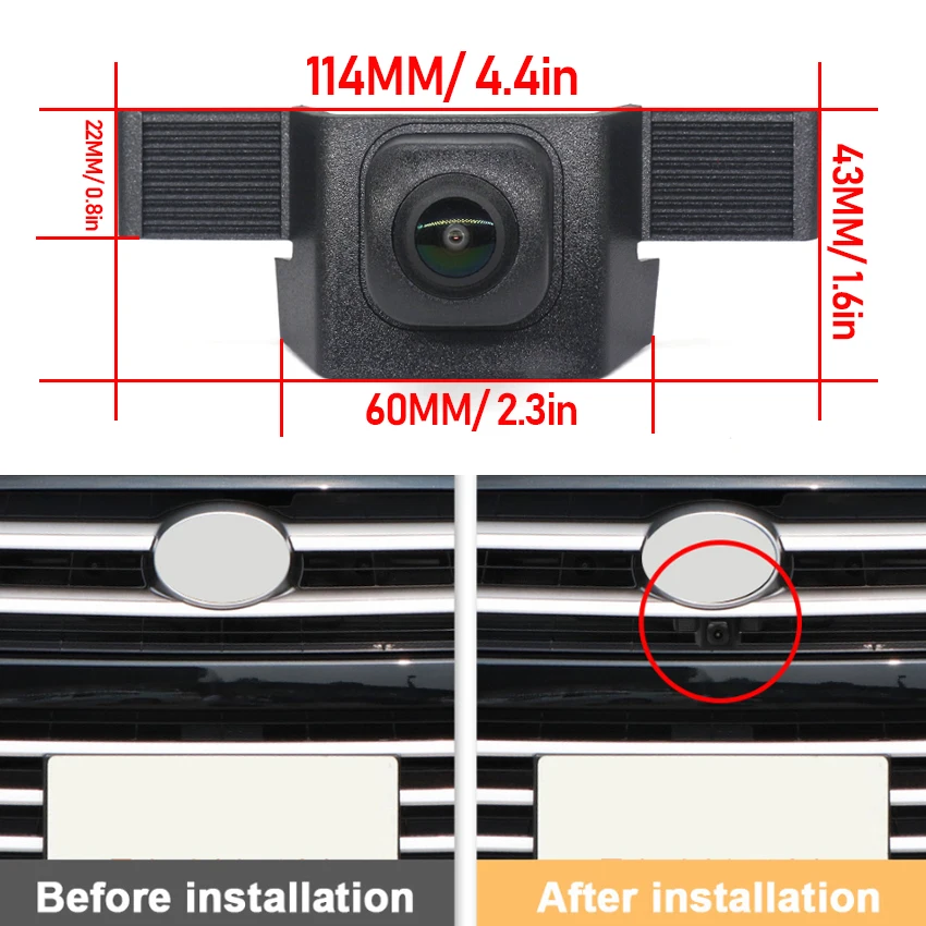 Front View Camera For Toyota Highlander XU50 Kluger 2014 2015 2016 2017 2018 2019 2020 HD Night Vision Parking LOGO Front Camera