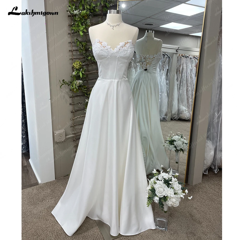 Roycebridal 멋진 웨딩 드레스, 신부 가운, A 라인 레이스 및 새틴 아플리케, 맞춤형