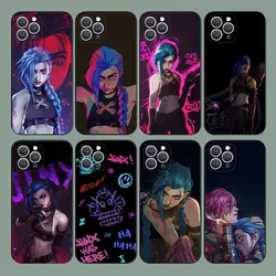 Anime Arcane Jinx Vi  Phone Case For iPhone 15,14,13,12,11,Plus,Pro Max,XS,X,XR,SE,Mini,8,7 Soft Silicone Black Cover