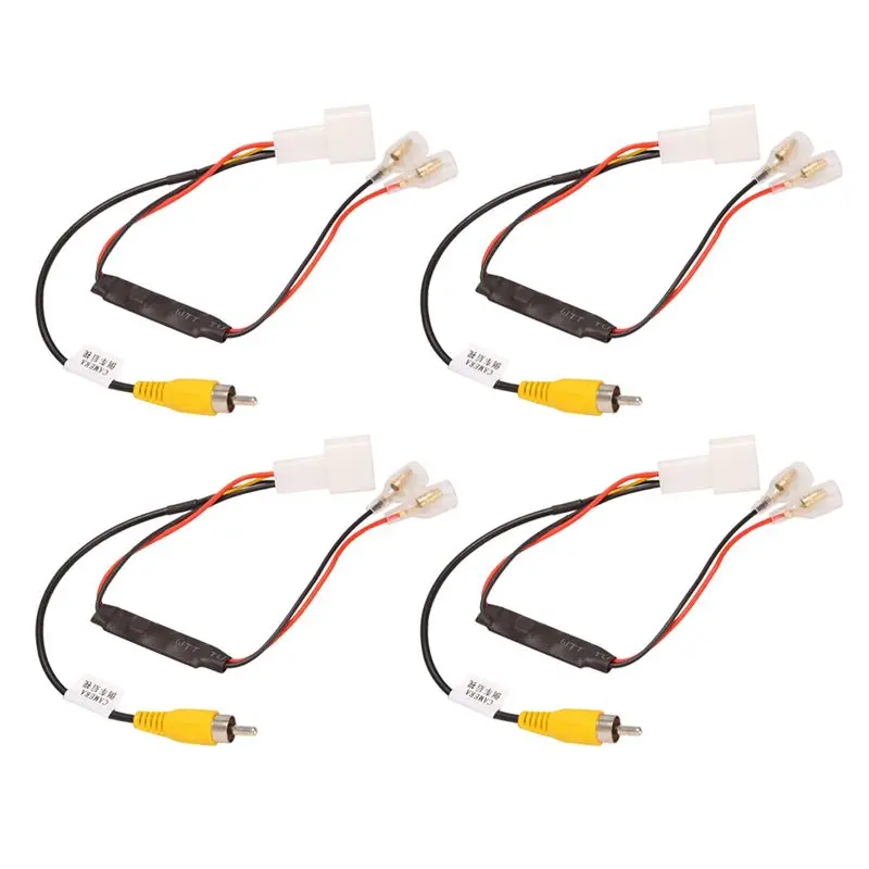 Durable 4X 4 Pin Car Reverse Camera Retention Wiring Harness Cable Plug Adapter Connector Fit For Toyota