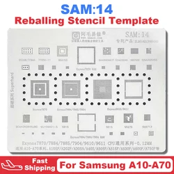 SAM14 BGA Reballing Stencil For Samsung A10 A30 A50 A70 A105F A202F A305N A40S A505F A515F A530F A600F A750F For Exynos 7870 CPU