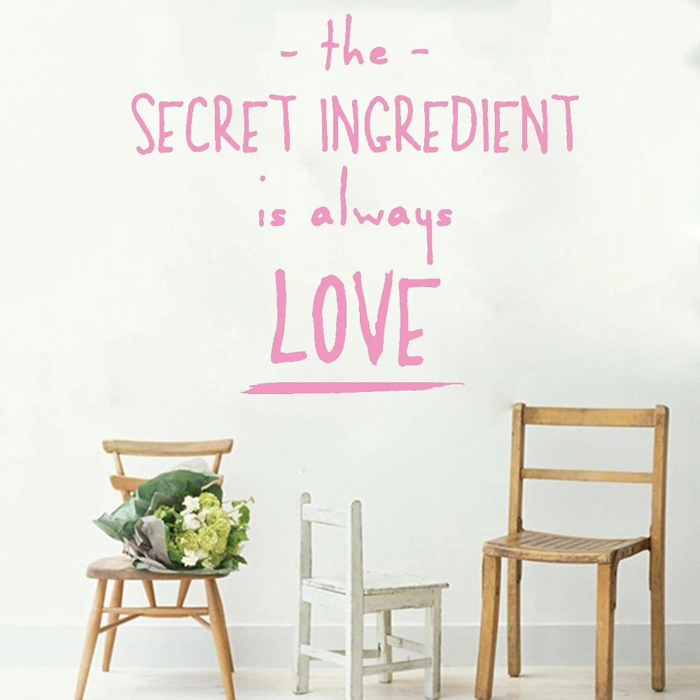 The Secret Ingredient Is Always Love Family Wall Sticker Home Decor Living Room Wall Decals Kids Children Room Decoration