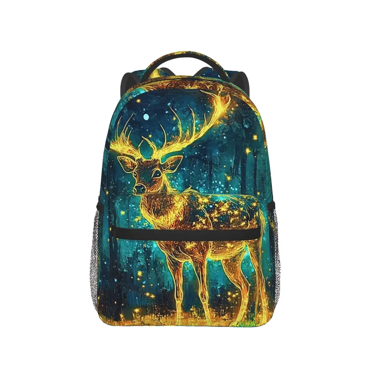 

Mysterious Deer And Firefly In The Forest Backpack Hot Sale Daypack Large Capacity Children BookBag School Bag Shoulder Bags