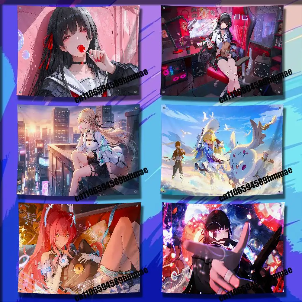 

For W-Wuthering Waves Chisa Zani Flag 50*70cm 60*90cm 80*120cm 100*150cm 150*200cm Camp Wall Banner Tapestry Cover