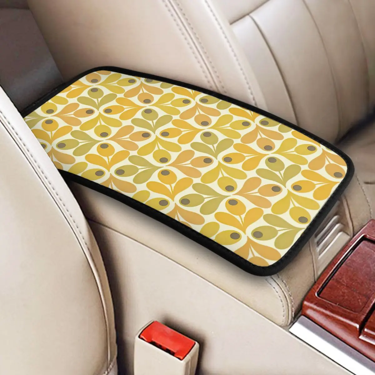 Orla Kiely Floral Center Console Box Pad Scandinavian Flowers Car Armrest Cover Mat Protective Interior Cushion Storage Box