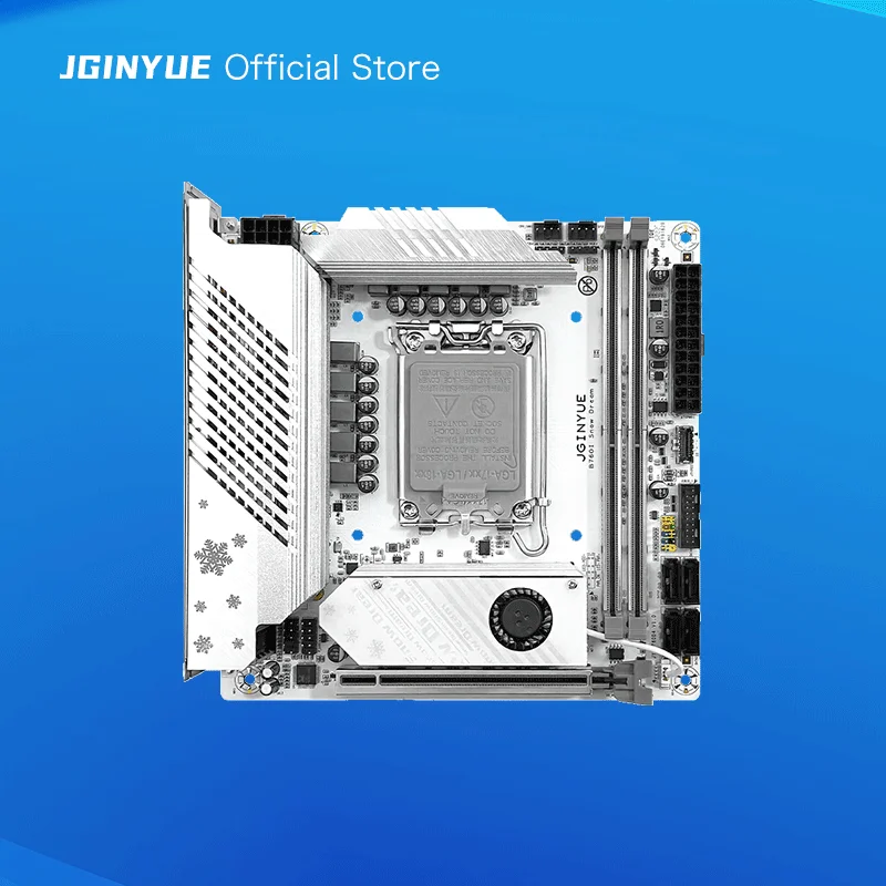 JGINYUE B760i Placa-mãe LGA 1700 Suporte Intel Core 12th 13th DDR4 3200mhz RAM Mais recente mini itx B760i-Snow Dream V1.3