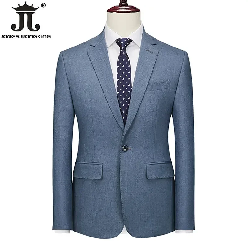 S-6XL Men\'s Formal Blazer Fine Fashion Solid Color Groom Wedding Dress Suit Coat Male Business Suit Jacket Tuxedo