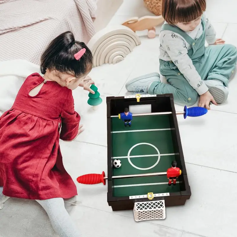 Mini Football Table For Kids Double Soccer Match Compact Mini Arcade Table Hand Soccer 15 Inch Football And Soccer Keeper For