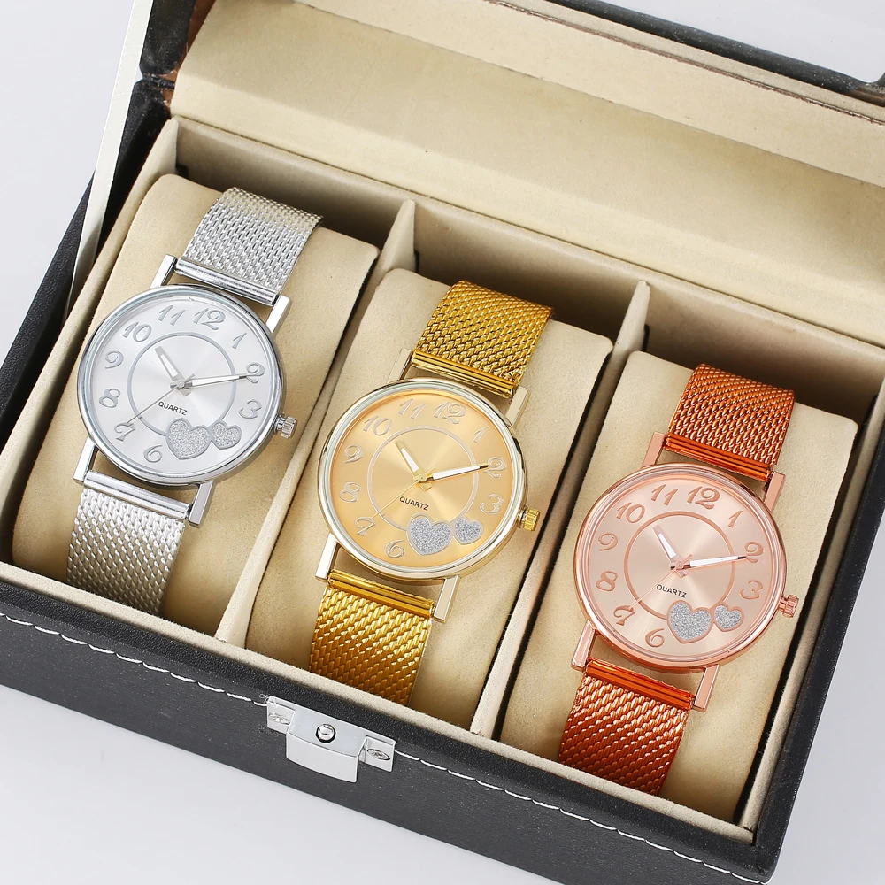 

1 шт./компл. женские повседневные модные сетчатые ремни в форме сердца, распродажа, модель персикового сердца, женские часы