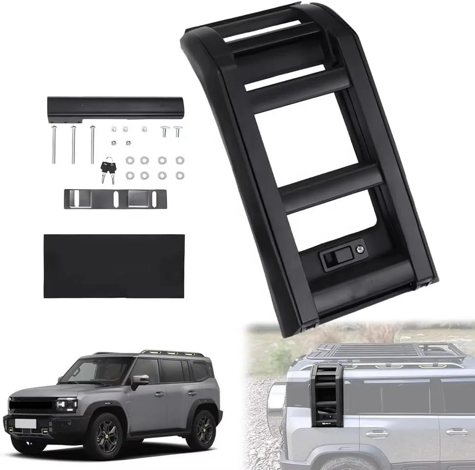 

New Design 4x4 Off Road Aluminum Foldable Roof Side Ladder for JETOUR T2 Accessories TRAVELER FOLDING LADDER 2023