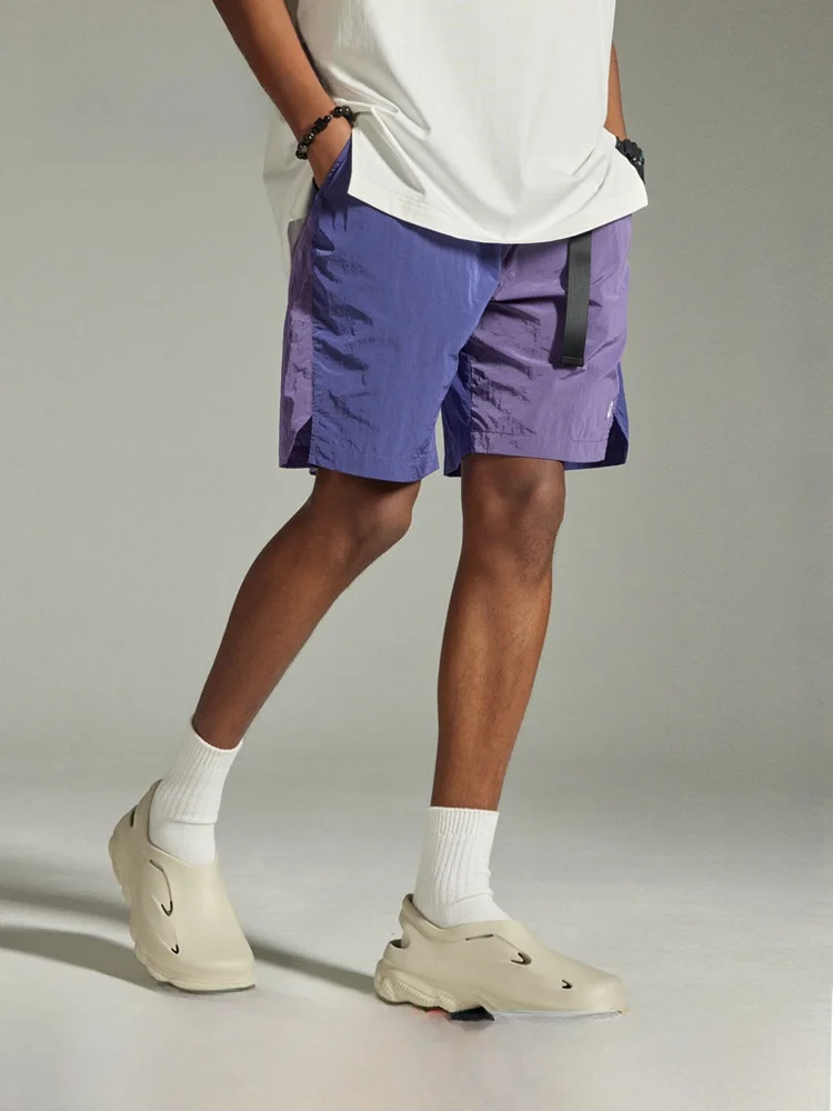 GuukaTech Quick Dry Metal Nylon Sport Shorts Men's Summer Beach Pants Lightweight Outdoor Casual Loose Fit Four-Way Stretch