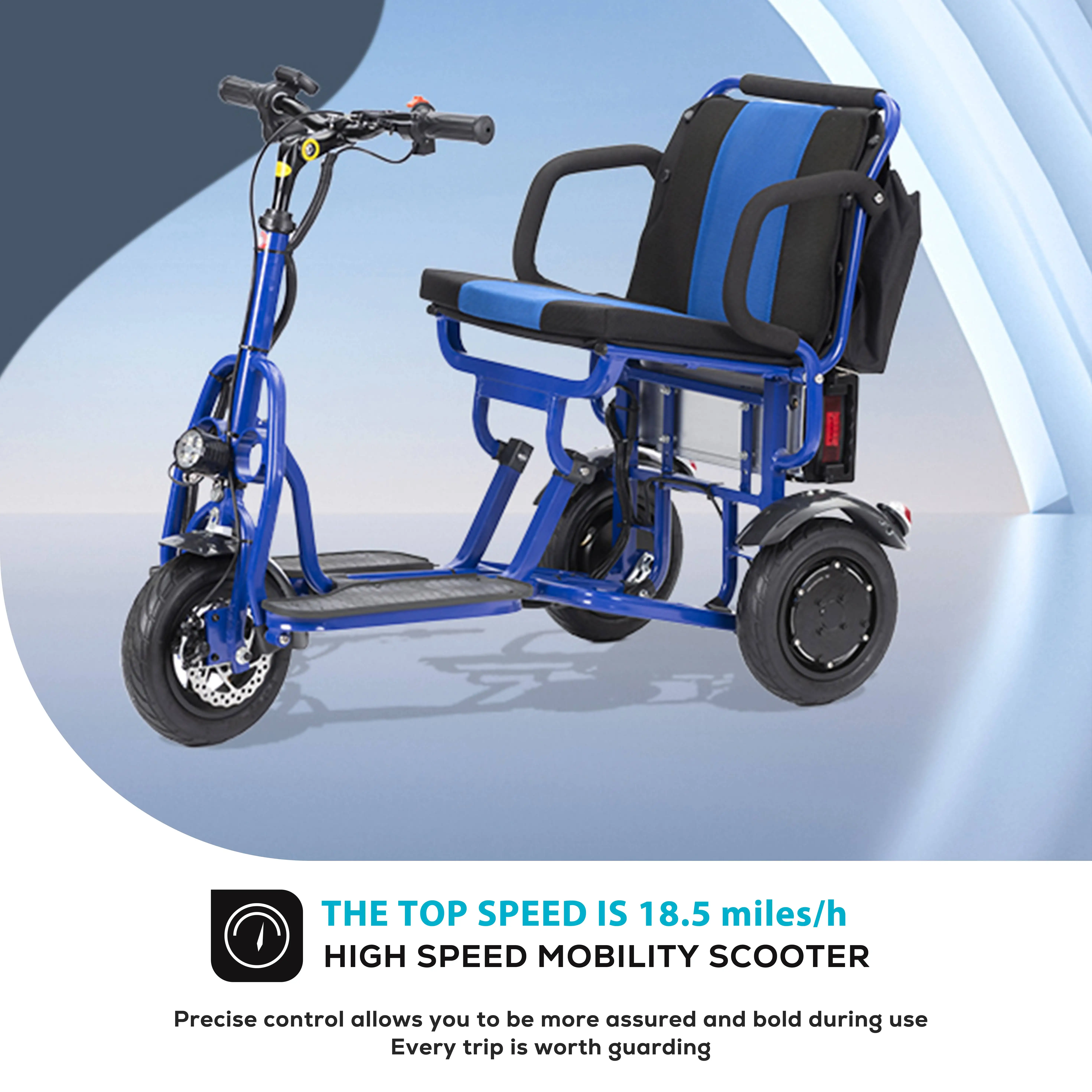 Portátil e leve elétrica Folding Mobility Scooter, deficientes, alta qualidade