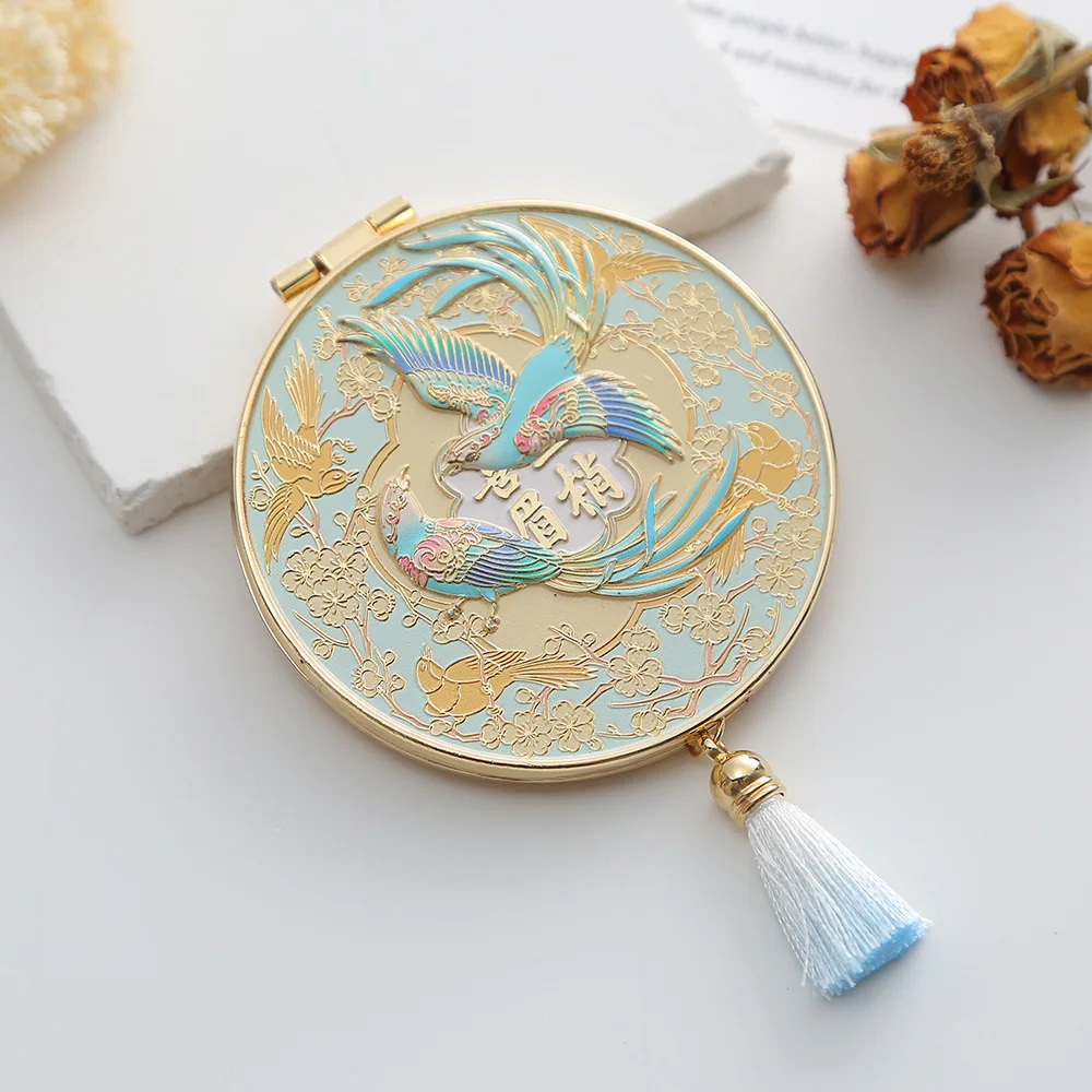 

Korea Retro Folding Mini Mirror Blocks Portable Makeup Mirror Blocks Trumpet Travel Bedroom House Espejos Decorativos Home Decor