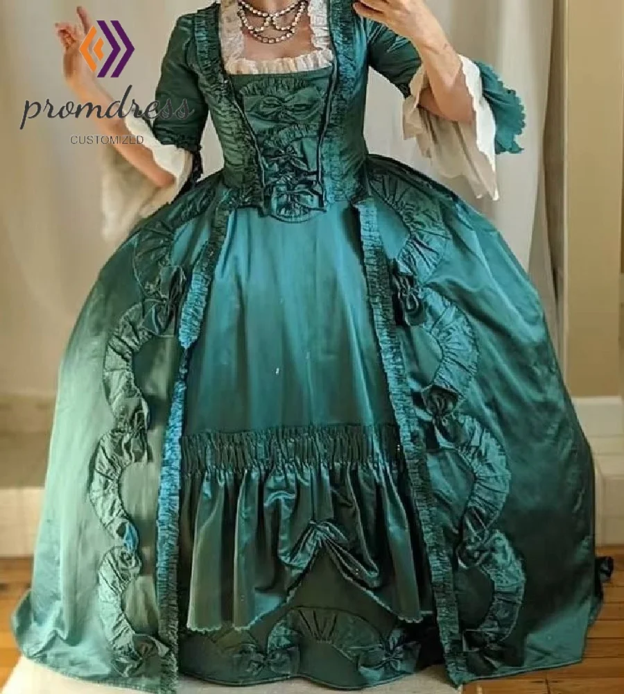 

Зеленое вечернее платье в стиле рококо 1770-х годов, костюм Марии-Антуанетты, платье эпохи Возрождения в стиле барокко, комплект для выпускного вечера, маскарадный театр, официальная вечеринка